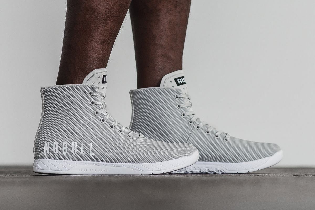 Nobull Superfabric High-Top Arctic Men's Trainers Grey | Australia (DA1874)